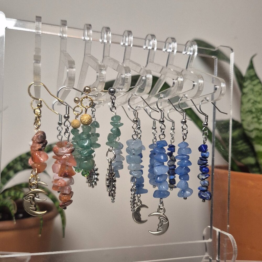 Gemstone Chip Earring Dangles (Handmade)